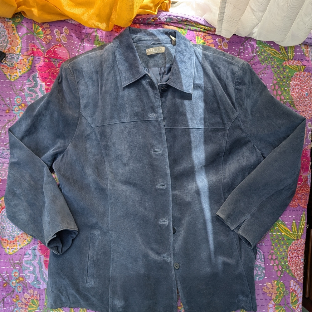 Women's Blue Suede Jacket